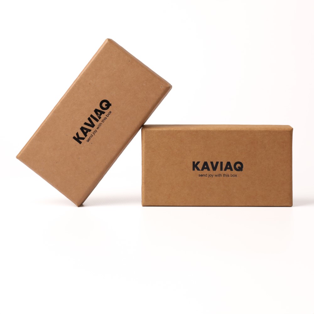 Kraft kapaklı özel logo baskılı mukavva kutu